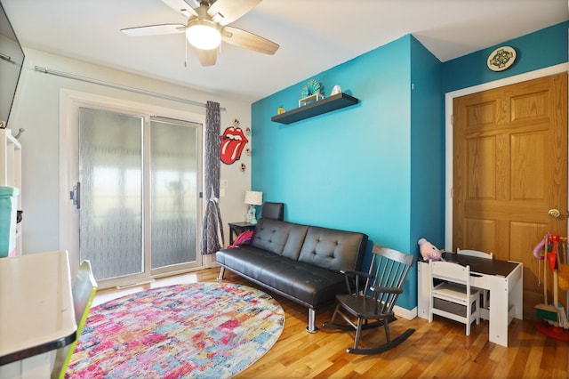 5255 E Holland Rd, Saginaw, MI 48601 - living room with wood finished floors and a ceiling fan