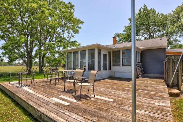 5255 E Holland Rd, Saginaw, MI 48601 - deck with a sunroom