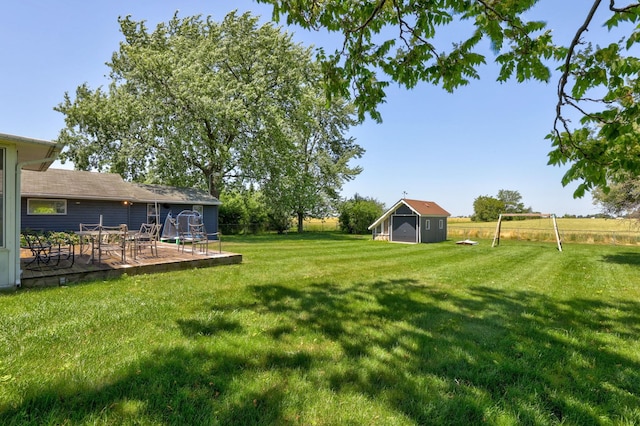 5255 E Holland Rd, Saginaw, MI 48601 - view of green lawn with a shed
