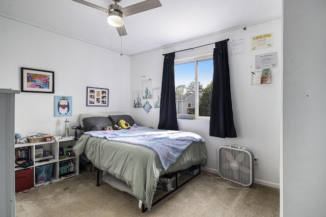 613 Silver Birch St, Howard City, MI 49329 - carpeted bedroom with a ceiling fan