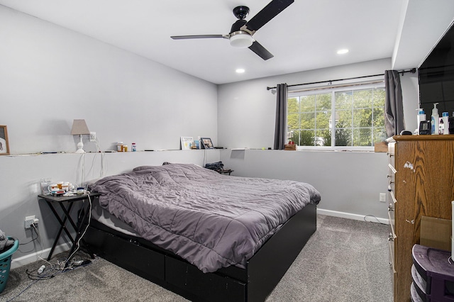 613 Silver Birch St, Howard City, MI 49329 - bedroom featuring carpet flooring, recessed lighting, and ceiling fan