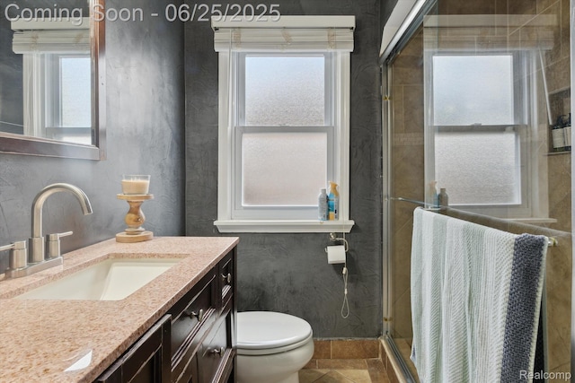 647 Farnham Ave, Lincoln Park, MI 48146 - full bath with vanity, a shower stall, and healthy amount of natural light