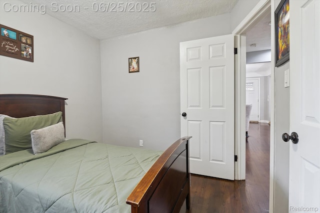 647 Farnham Ave, Lincoln Park, MI 48146 - bedroom featuring dark wood-style floors and a textured ceiling