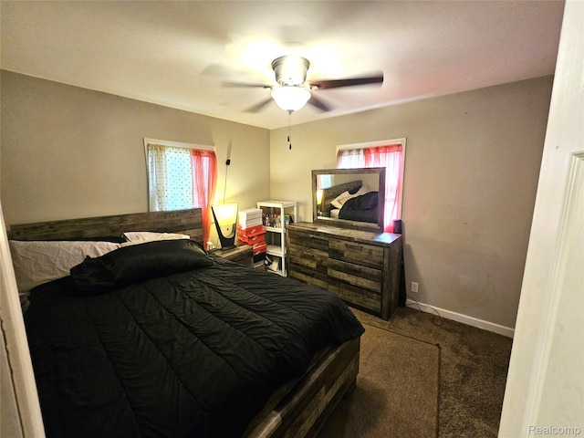356 Spruce St, Mount Morris, MI 48458 - carpeted bedroom featuring ceiling fan and baseboards