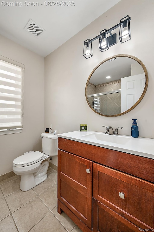 21958 Hartford Way, Macomb, MI 48042 - full bathroom featuring vanity, tile patterned floors, and a shower