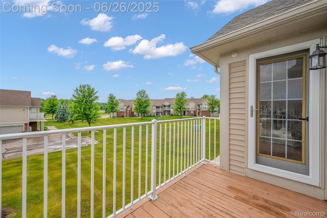 21958 Hartford Way, Macomb, MI 48042 - wooden deck with a residential view and a lawn