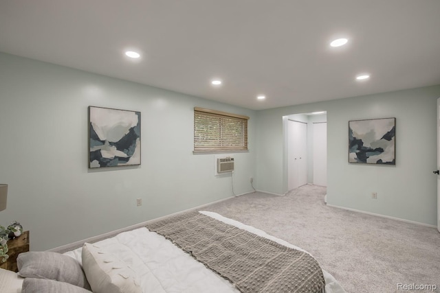 4290 Frostwood, Troy, MI 48098 - bedroom featuring light colored carpet, recessed lighting, and a wall mounted AC