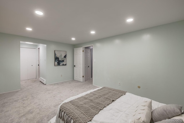 4290 Frostwood, Troy, MI 48098 - bedroom with light colored carpet, recessed lighting, and baseboard heating