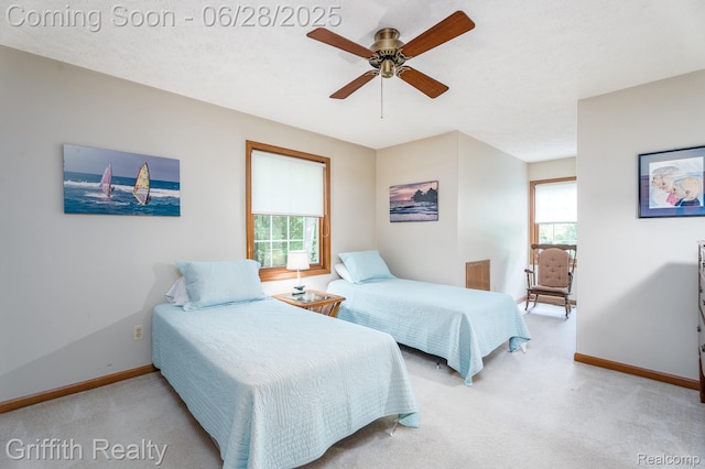 8123 Baypointe Dr, Brighton, MI 48114 - carpeted bedroom featuring baseboards and a ceiling fan