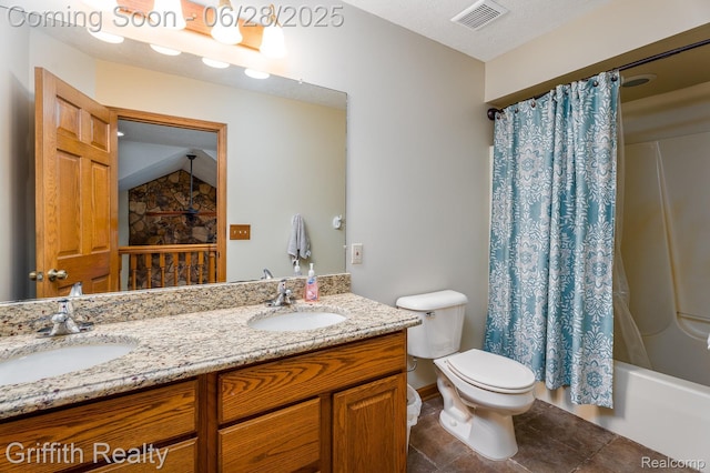 8123 Baypointe Dr, Brighton, MI 48114 - full bathroom with double vanity and shower / tub combo with curtain
