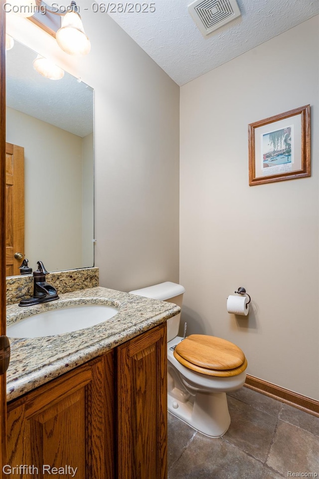 8123 Baypointe Dr, Brighton, MI 48114 - half bathroom with vanity and a textured ceiling