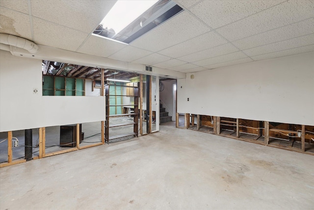 13210 Tecumseh Ave, Redford, MI 48239 - unfinished basement featuring stairway and a drop ceiling