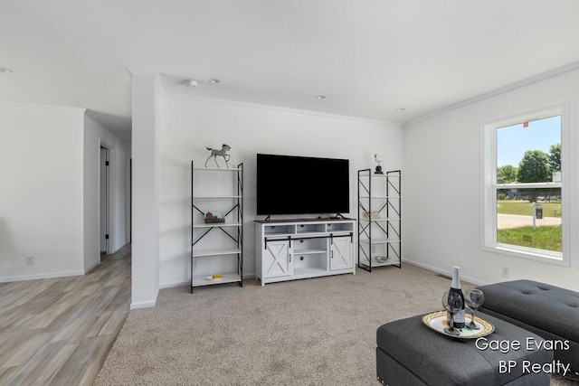 19150 Yankee Rd, Morley, MI 49336 - living area with crown molding and baseboards