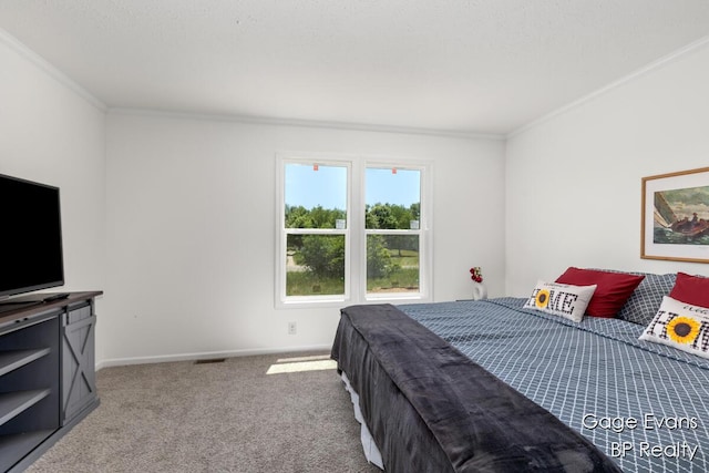 19150 Yankee Rd, Morley, MI 49336 - carpeted bedroom featuring ornamental molding