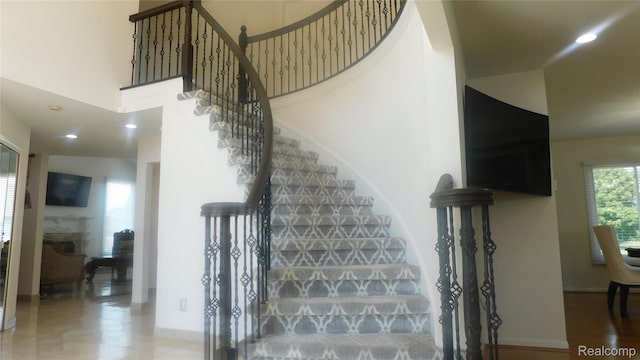 41431 Tarragon Dr, Sterling Heights, MI 48314 - stairway featuring recessed lighting