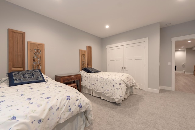 5332 Harborview Pass, Kalamazoo, MI 49009 - bedroom featuring recessed lighting, a closet, and light colored carpet