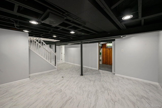 2856 Academy St, Dearborn, MI 48124 - finished below grade area with baseboards and stairs