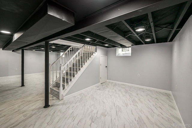 2856 Academy St, Dearborn, MI 48124 - basement with stairs and baseboards