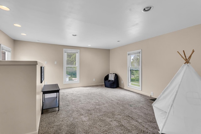 123 Fairview St, Hanover, MI 49241 - unfurnished living room with plenty of natural light, carpet flooring, and recessed lighting