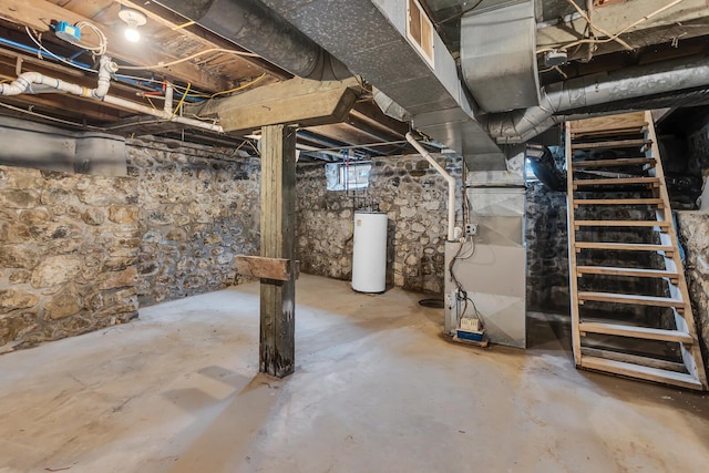 123 Fairview St, Hanover, MI 49241 - basement featuring water heater and heating unit