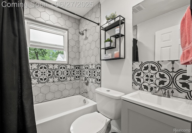 94 S Tilden Ave, Waterford, MI 48328 - bathroom featuring shower / bath combo with shower curtain and vanity