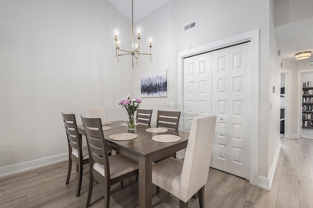 2005 Celadon Dr NE Unit 12, Grand Rapids, MI 49525 - dining room featuring a chandelier, light wood finished floors, and high vaulted ceiling