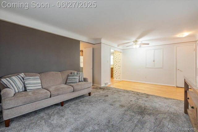 14711 Paris St, Allen Park, MI 48101 - carpeted living room with a ceiling fan and baseboards