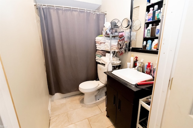 615 Saginaw St, Vassar, MI 48768 - bathroom featuring vanity, tile patterned floors, and a shower with curtain