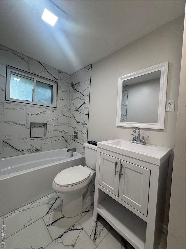 4357 Isabelle St, Inkster, MI 48141 - full bath with shower / bath combination, vanity, and marble finish flooring
