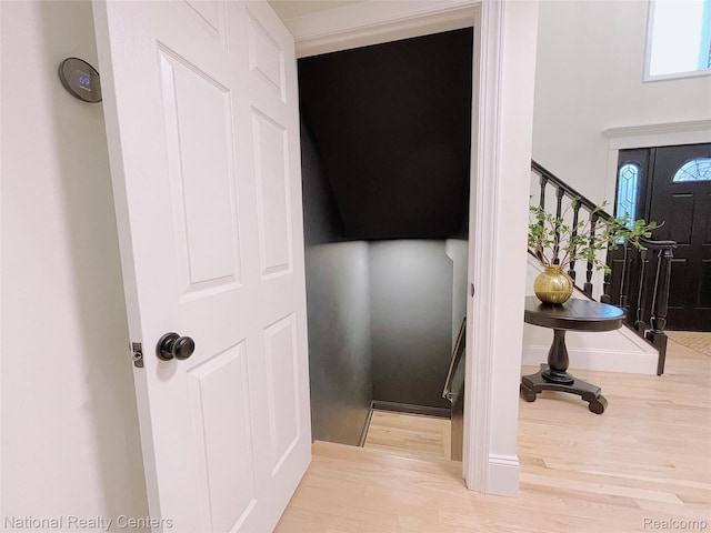 5403 Lenard Cir, Howell, MI 48843 - entrance foyer with wood finished floors and stairway
