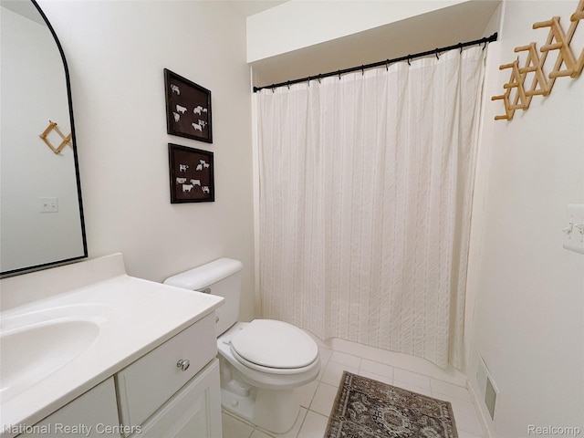 5403 Lenard Cir, Howell, MI 48843 - full bath featuring vanity, tile patterned flooring, and curtained shower