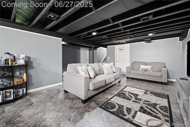 24585 Johnston Ave, Eastpointe, MI 48021 - living room with baseboards and stairway