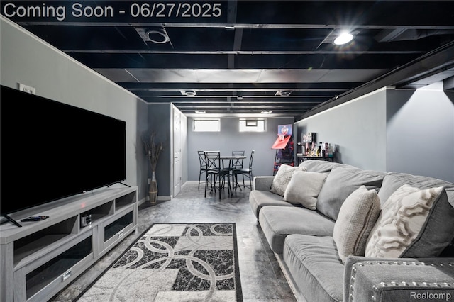 24585 Johnston Ave, Eastpointe, MI 48021 - living room with concrete flooring