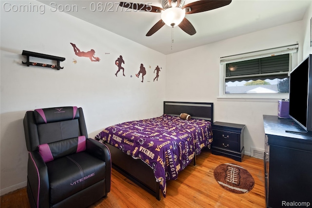 24585 Johnston Ave, Eastpointe, MI 48021 - bedroom with wood finished floors and a ceiling fan