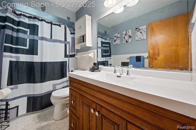 24585 Johnston Ave, Eastpointe, MI 48021 - full bath with tile patterned flooring, vanity, and a shower with curtain