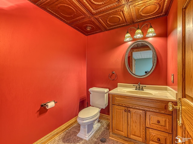 255 Maywood Ave, Monroe, MI 48162 - half bathroom with vanity and tile patterned flooring