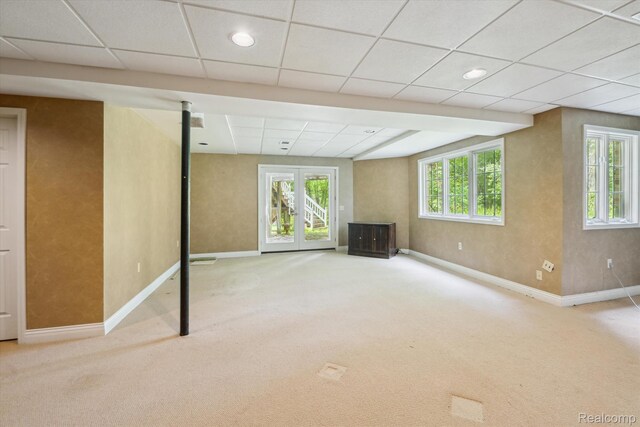 4270 Argenta Dr, Brighton, MI 48116 - below grade area with carpet floors and a paneled ceiling