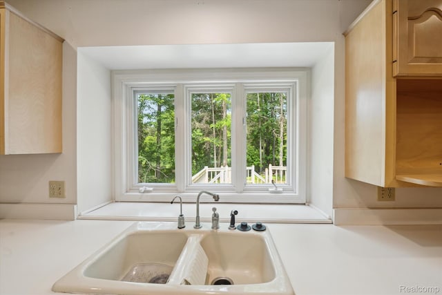 4270 Argenta Dr, Brighton, MI 48116 - kitchen featuring light countertops and light brown cabinets