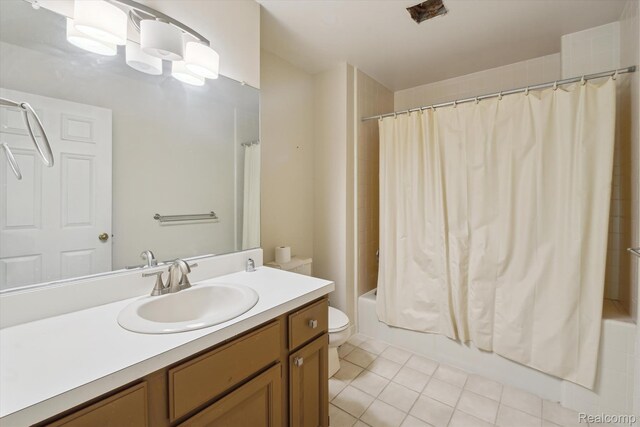 4270 Argenta Dr, Brighton, MI 48116 - full bath featuring vanity, shower / tub combo with curtain, and tile patterned flooring