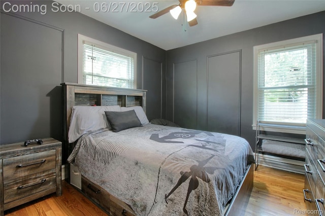2371 Allard Ave, Grosse Pointe Woods, MI 48236 - bedroom with light wood-style floors and a ceiling fan