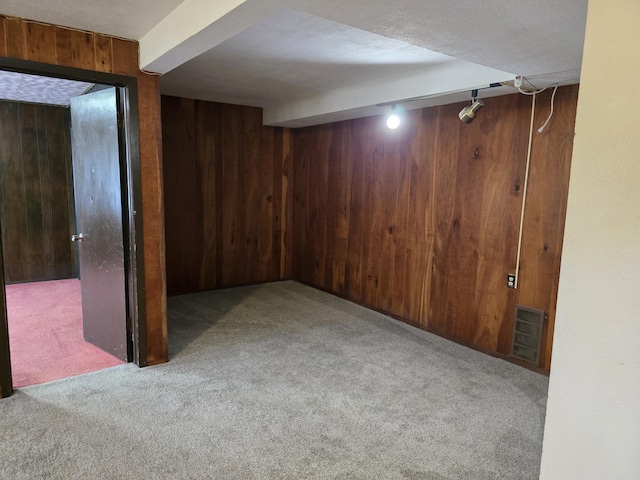 9361 W Parkway St, Detroit, MI 48239 - finished below grade area with wooden walls, carpet, and rail lighting