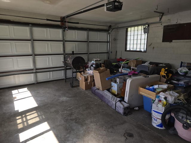 9361 W Parkway St, Detroit, MI 48239 - garage with a garage door opener and concrete block wall