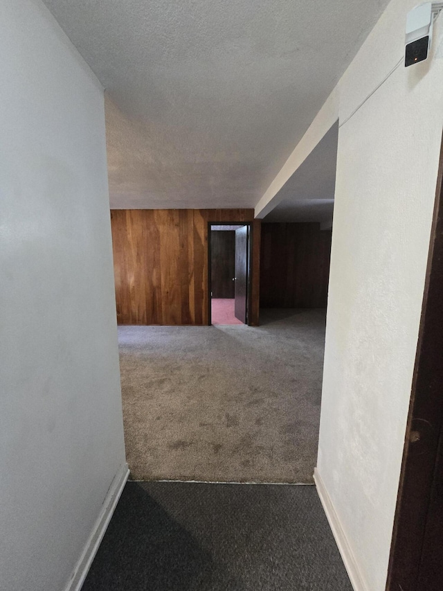 9361 W Parkway St, Detroit, MI 48239 - hall with carpet and wood walls