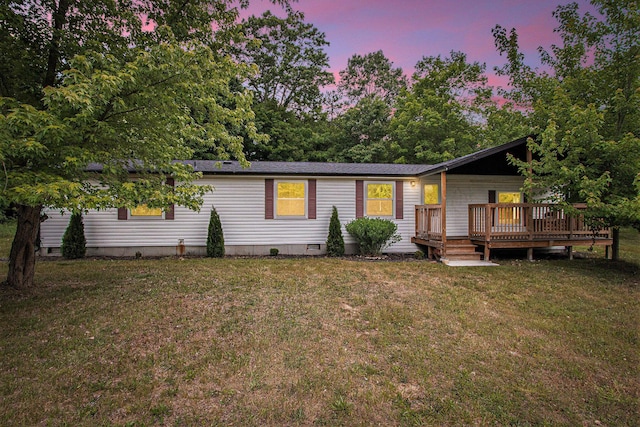 80150 46th Ave, Coloma, MI 49038 - manufactured / mobile home featuring crawl space, a front lawn, and a deck