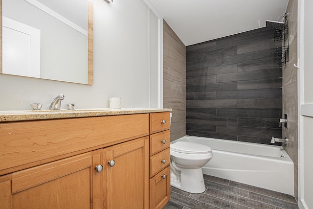 80150 46th Ave, Coloma, MI 49038 - bathroom featuring vanity,  shower combination, and wood finish floors