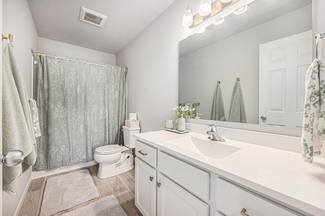 374 Lotz Ct, Wayland, MI 49348 - bathroom with vanity, wood finished floors, and a shower with curtain