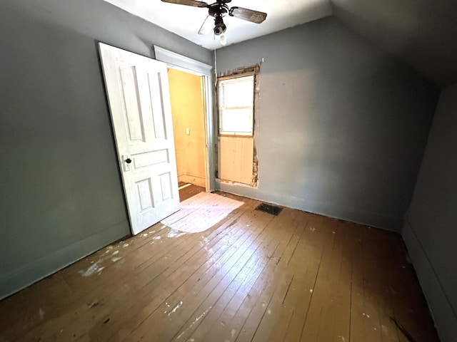 4641 Territorial Rd, Benton Harbor, MI 49022 - additional living space featuring hardwood / wood-style flooring, a ceiling fan, and lofted ceiling