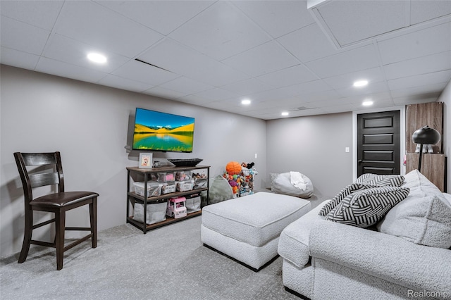 6848 Chadwick Dr, Canton, MI 48187 - living room with carpet floors, recessed lighting, and a drop ceiling