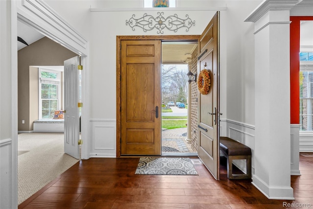 1249 Lasalle Rd, Canton, MI 48187 - foyer with plenty of natural light, hardwood / wood-style flooring, a decorative wall, and wainscoting
