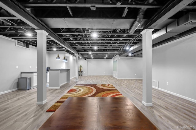 1249 Lasalle Rd, Canton, MI 48187 - finished basement featuring light wood-type flooring and bar